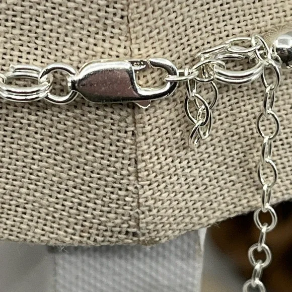 Vintage Sterling Silver Graduated Bead Necklace – 16" – 13.5g - Picture 4 of 16